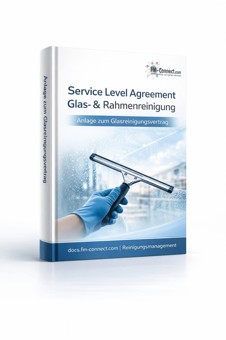 Cover des Agreements zur Glas- und Rahmenreinigung als Anlage zum Glasreinigungsvertrag im Facility Management