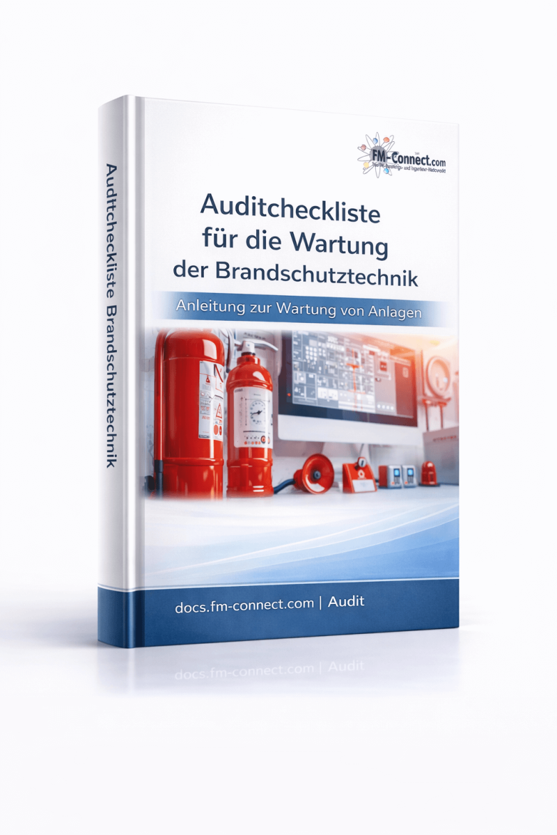 Cover der Auditcheckliste für die Wartung der Brandschutztechnik im Facility Management