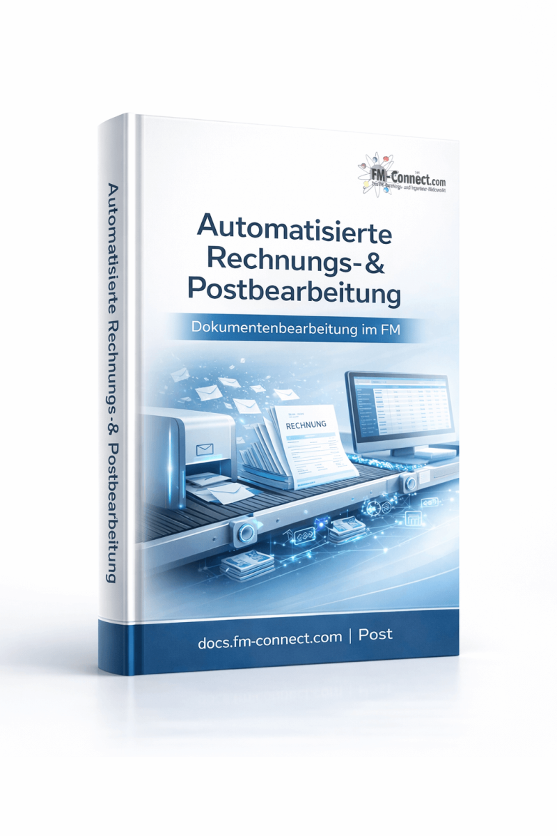 Cover des Leitfadens zur automatisierten Eingangsrechnungs- und Eingangspostbearbeitung im Facility Management
