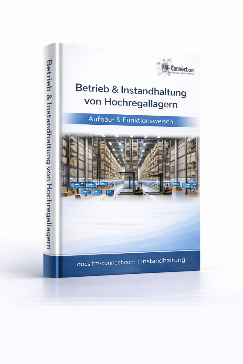 Cover des Leitfadens zu Betrieb und Instandhaltung von Hochregallagern im Facility Management