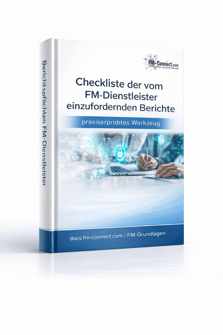 Cover der Checkliste der vom FM-Dienstleister einzufordernden Berichte im Facility Management