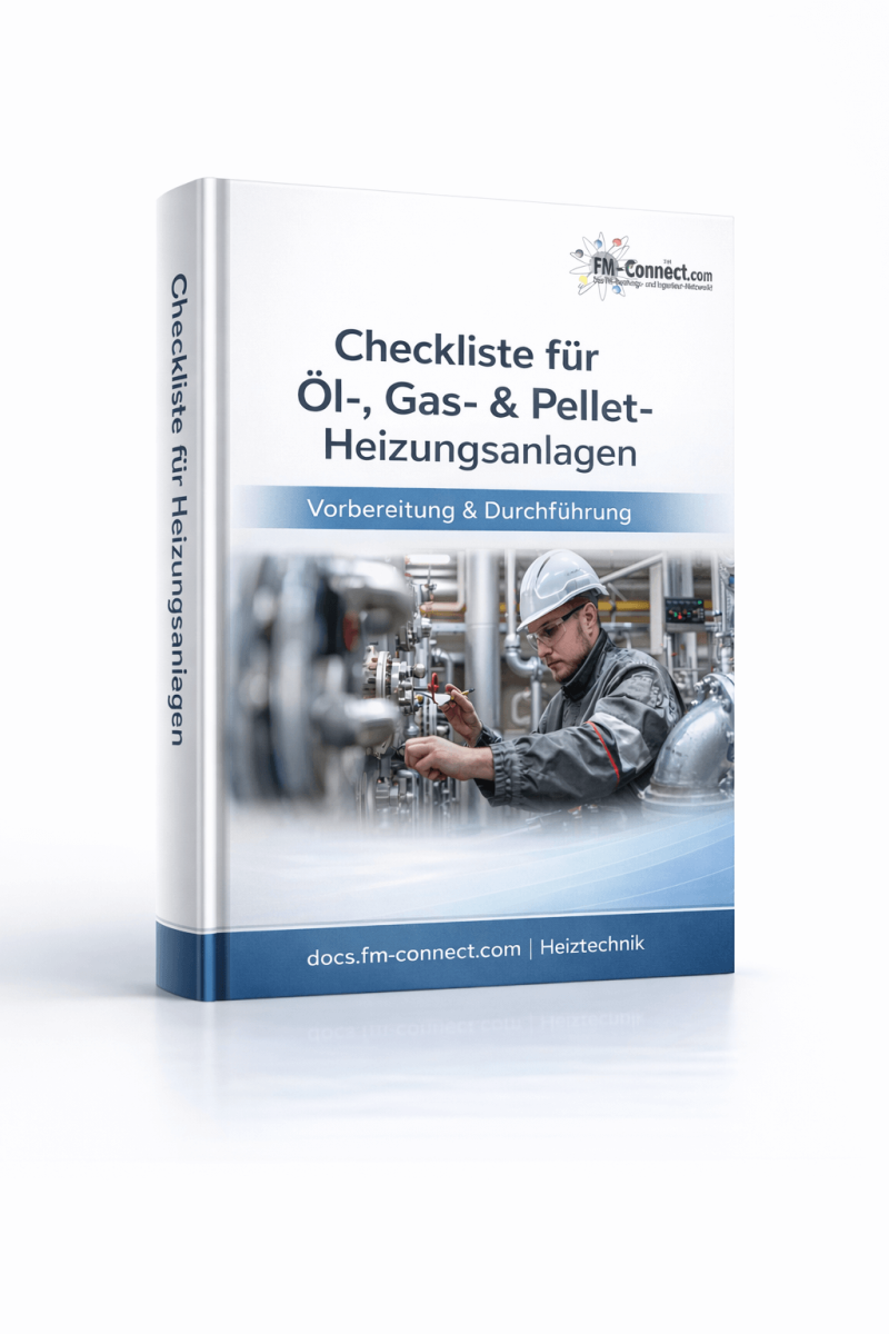 Cover der Checkliste für Öl-, Gas- und Pellet-Heizungsanlagen im Facility Management