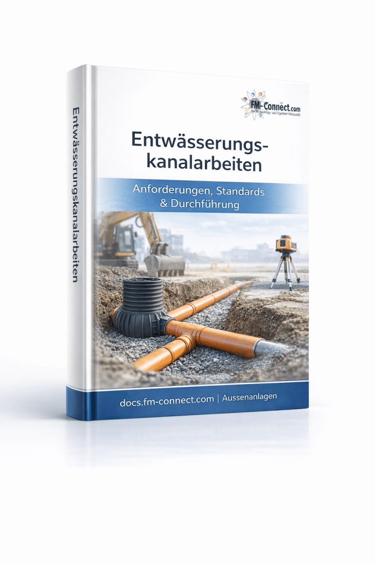 Cover zu Entwaesserungskanalarbeiten im Facility Management als technische Leistung zur Sicherstellung von Abwasserfuehrung und Bauwerksschutz im FM