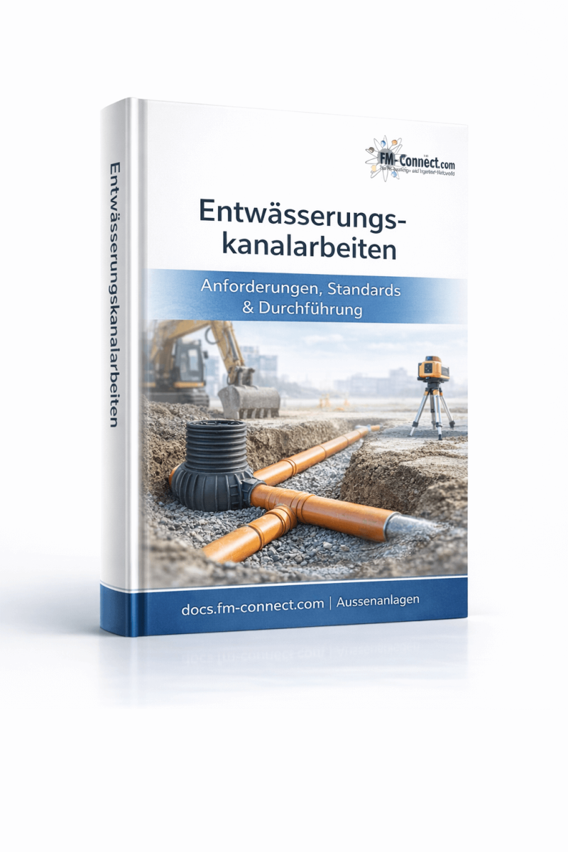 Cover zu Entwaesserungskanalarbeiten im Facility Management als technische Leistung zur Sicherstellung von Abwasserfuehrung und Bauwerksschutz im FM