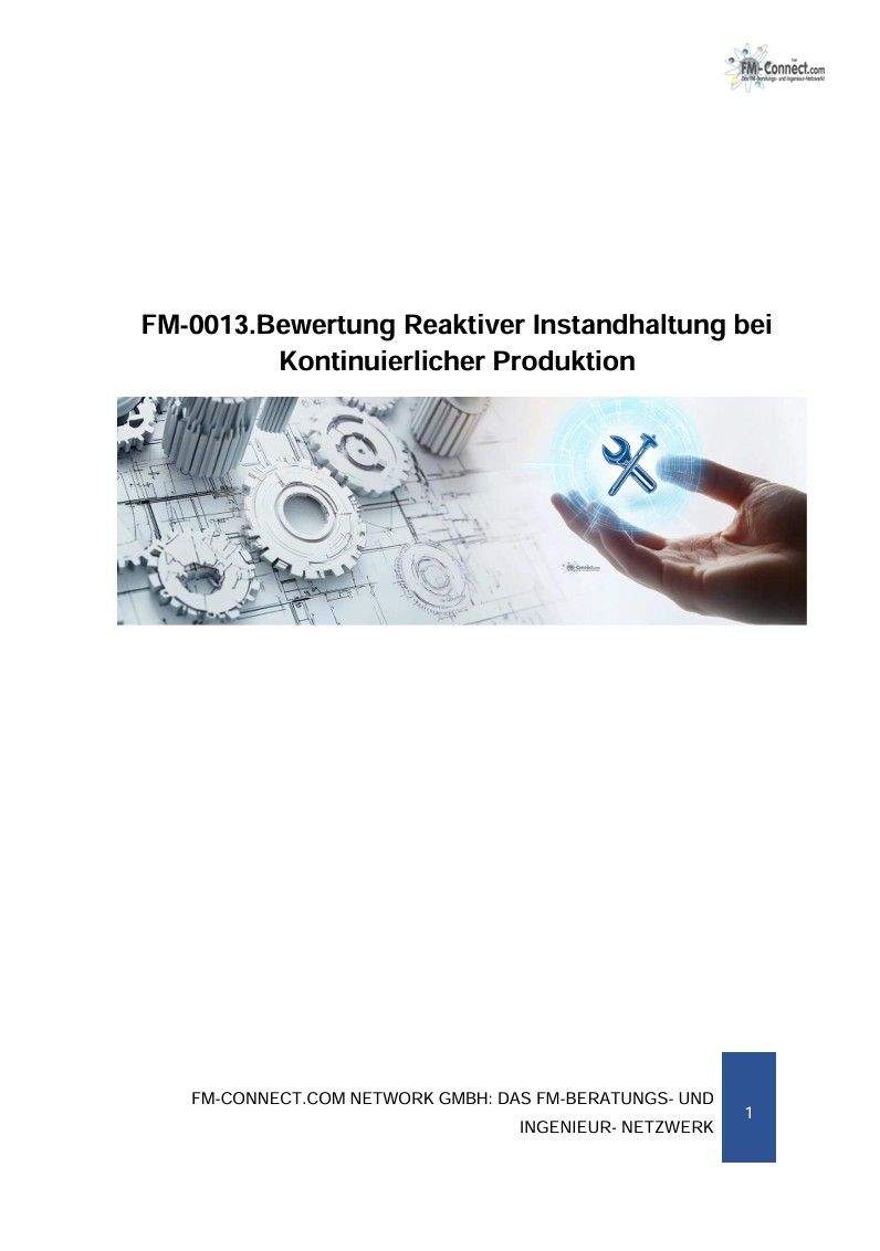 Reaktive Instandhaltung bei kontinuierlicher Produktion