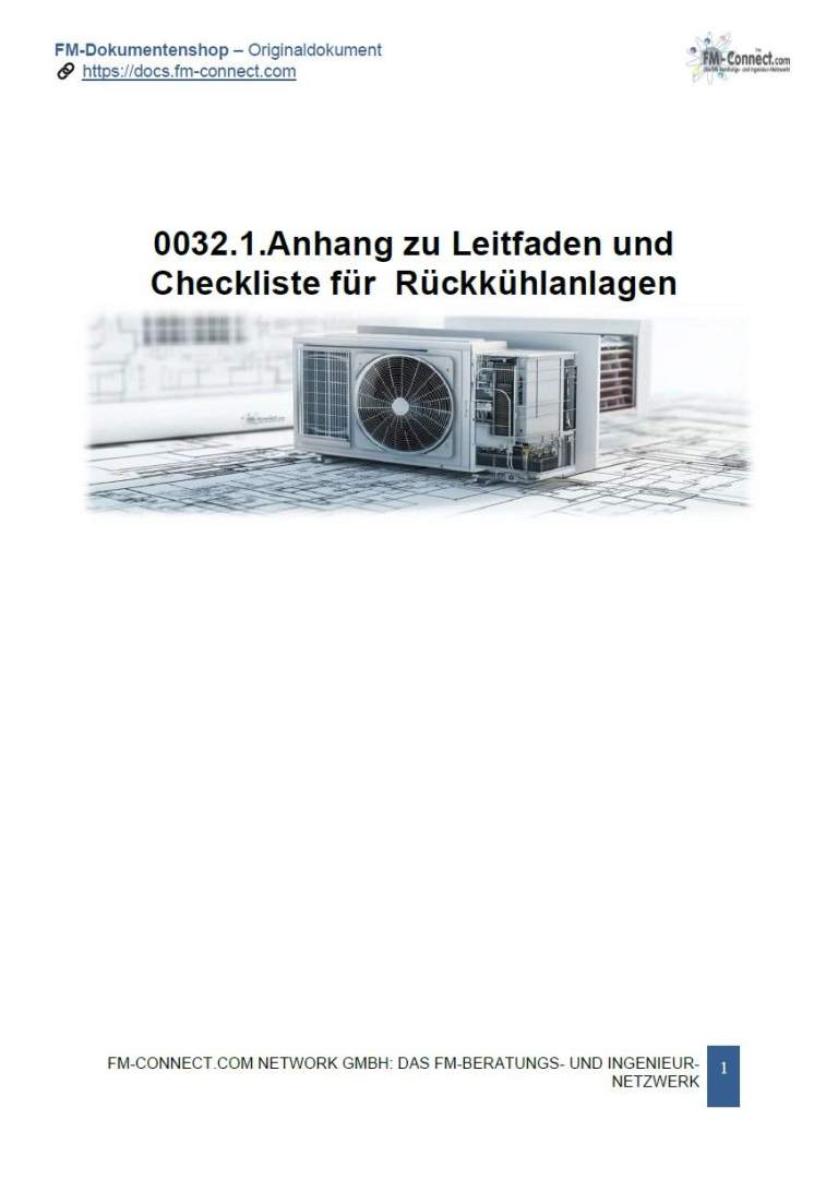Anhang zu Leitfaden und Checkliste für Rückkühlanlagen
