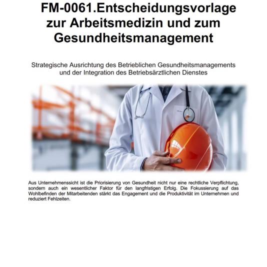 FM-0061.Arbeitsmedizin Entscheidungsvorlage
