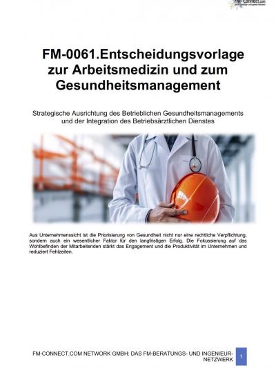 FM-0061.Arbeitsmedizin Entscheidungsvorlage