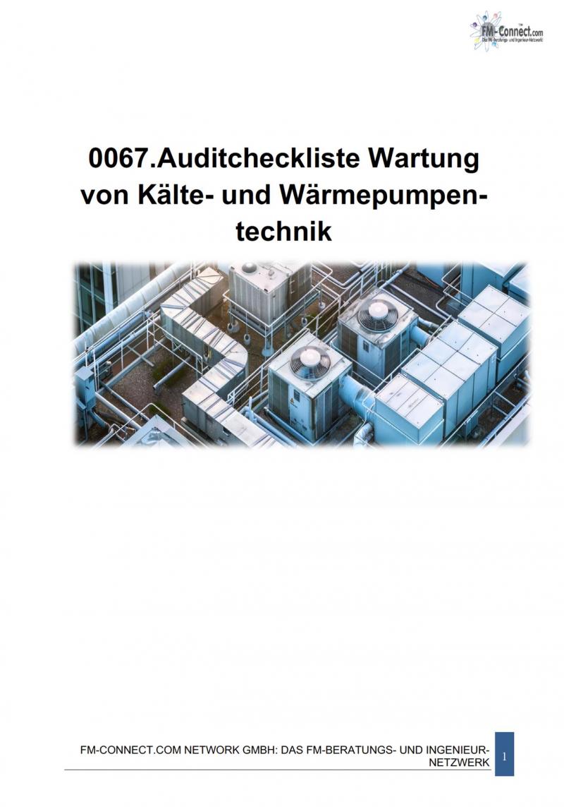 FM-0067.Auditcheckliste Wartung von Kälte- und Wärmepumpentechnik