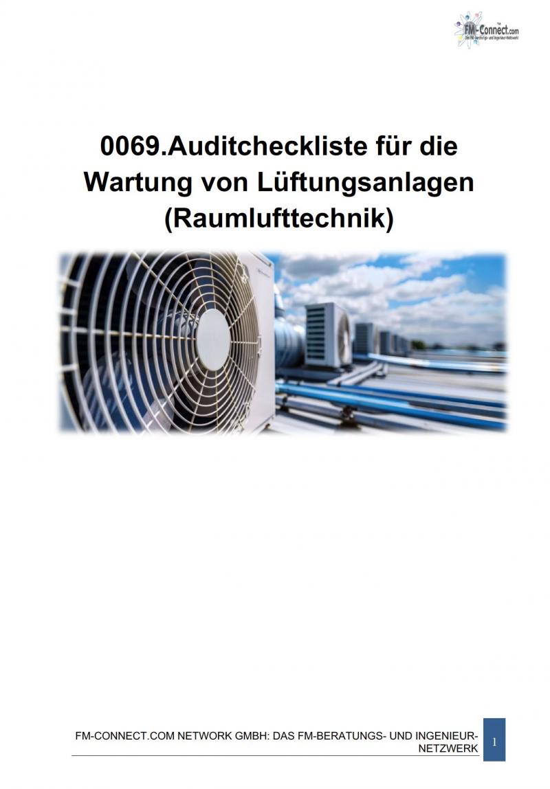 FM-0069.Auditcheckliste für die Wartung von Lüftungsanlagen