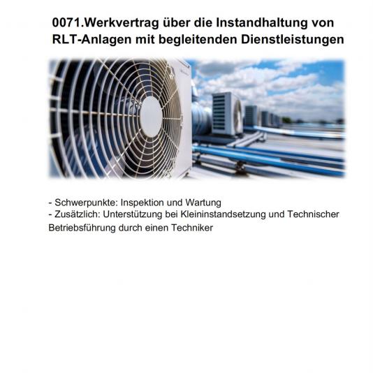 FM-0071.Werkvertrag über die Instandhaltung von Raumlufttechnischen Anlagen mit begleitenden Dienstleistungen