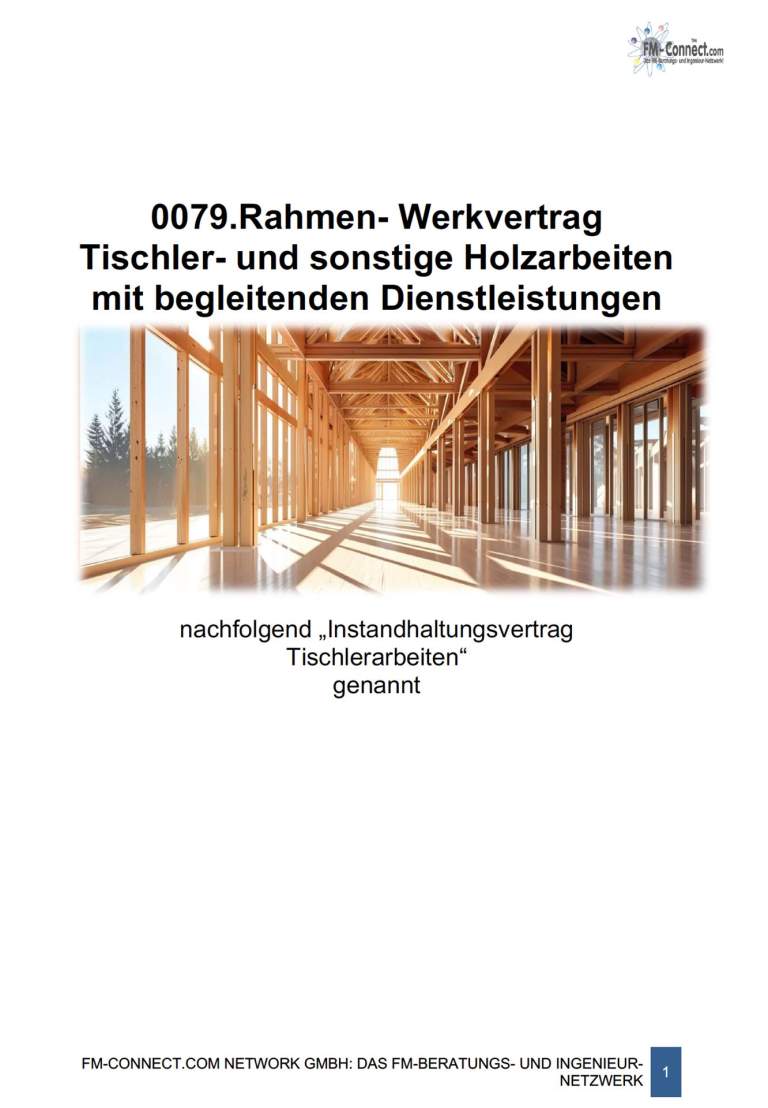 FM-0079.Rahmen- Werkvertrag Tischlerarbeiten