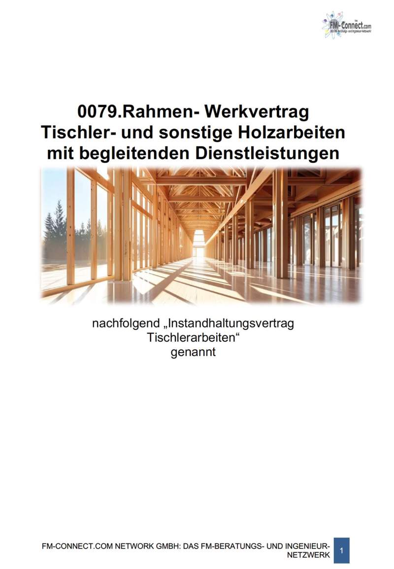 FM-0079.Rahmen- Werkvertrag Tischlerarbeiten