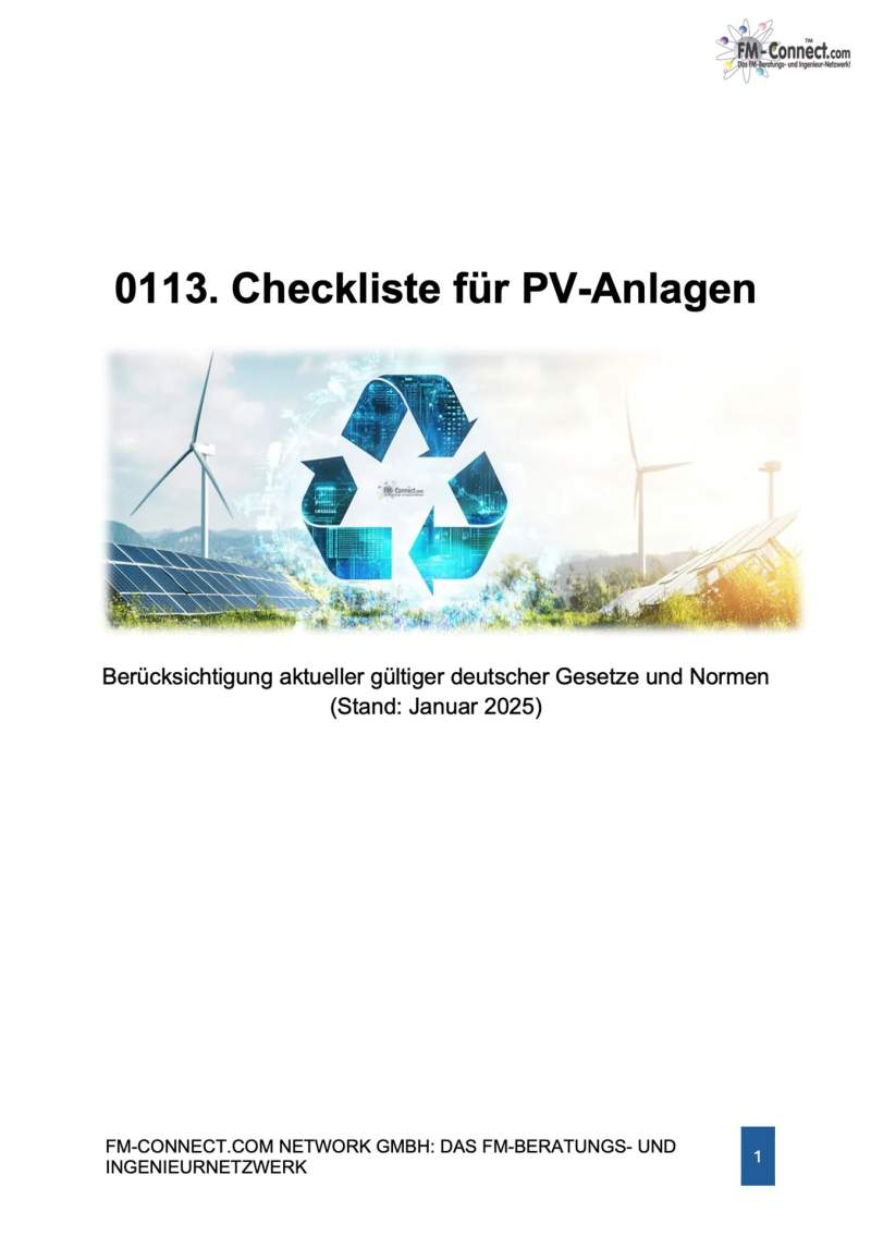 FM-0113.Checkliste für PV-Anlagen