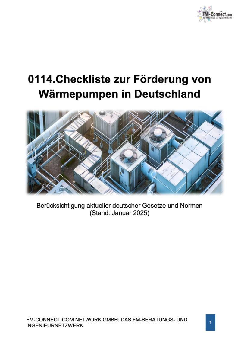 FM-0114.Checkliste zur Förderung von Wärmepumpen in Deutschland
