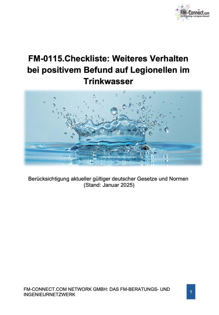 FM-0115.Checkliste Weiteres Verhalten bei positivem Befund auf Legionellen im Trinkwasser