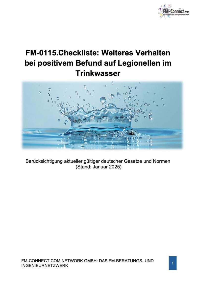 FM-0115.Checkliste Weiteres Verhalten bei positivem Befund auf Legionellen im Trinkwasser