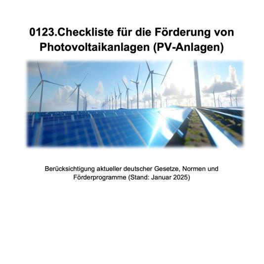 FM-0123.Checkliste für die Förderung von Photovoltaikanlagen