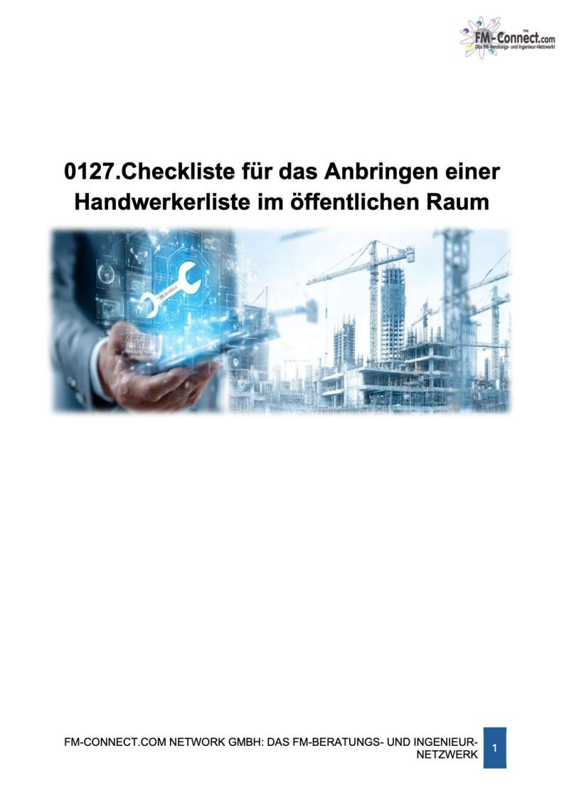 FM-0127.Checkliste für das Anbringen einer Handwerkerliste im öffentlichen Raum