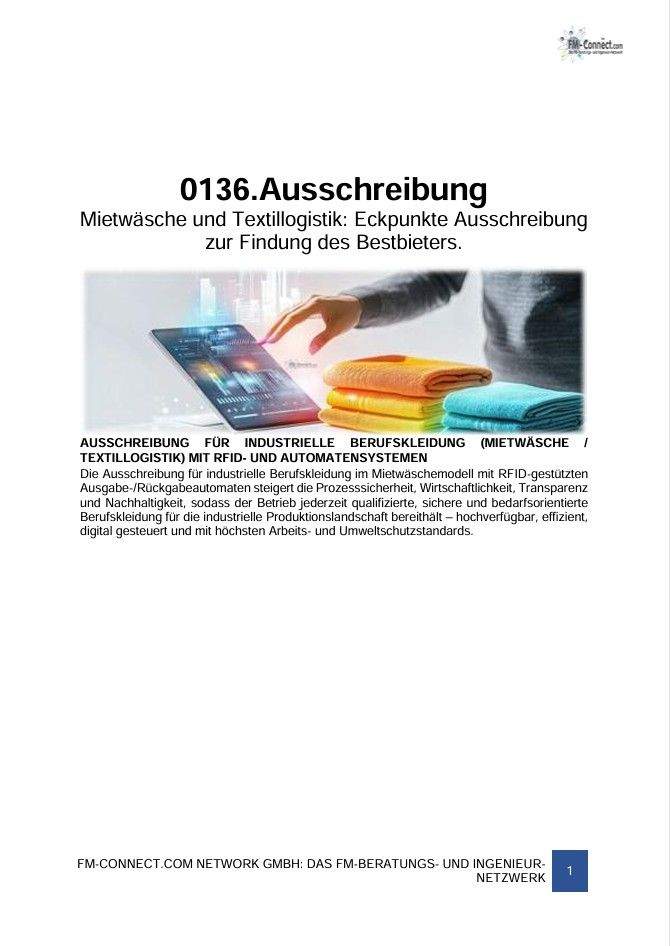 FM-0136.Berufswäsche-Textillogistik - Strategie - Ausschreibung