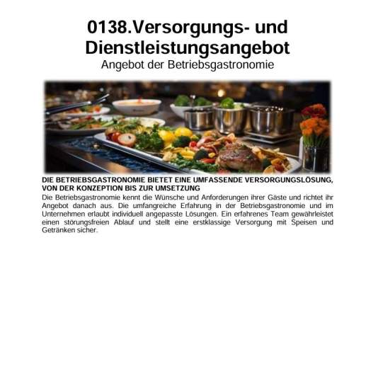 FM-0138.Betriebsgastronomie - Verpflegungskonzeption - Versorgungs- und Dienstleistungsangebot