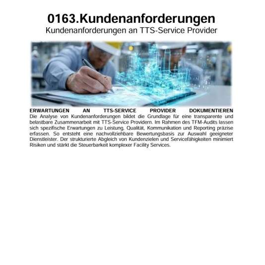 TFM » TFM-Strategie » Audit » Kundenanforderungen