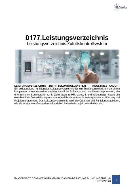 FM-0177.Zutritt-Ausschreibung-Leistungsverzeichnis