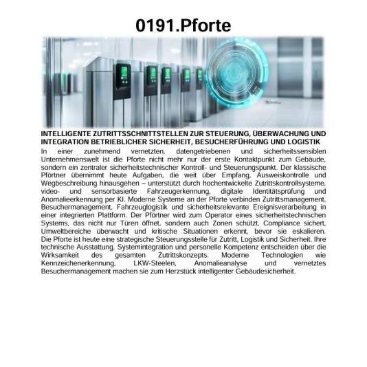 Zutritt - Konzeption - Pforte