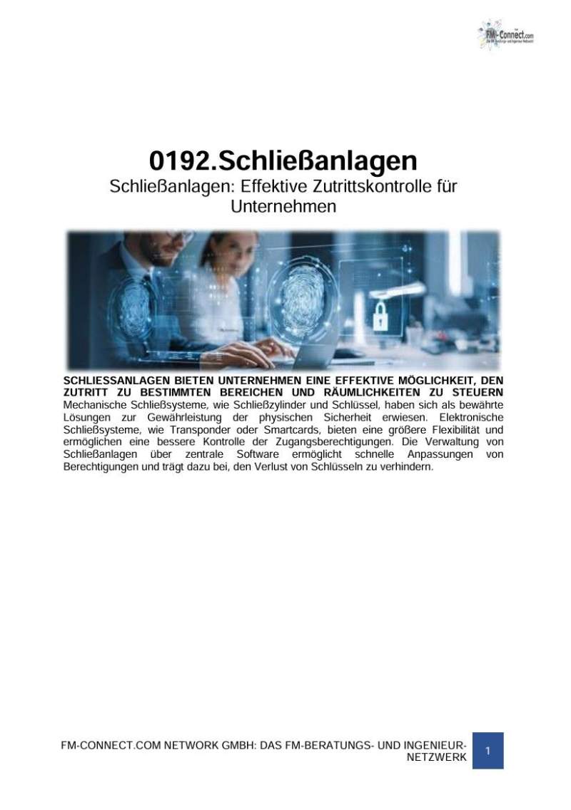 FM-0192.Zutritt - Konzeption - Schließanlagen