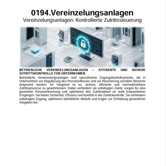 Zutritt - Konzeption - Vereinzelungsanlagen