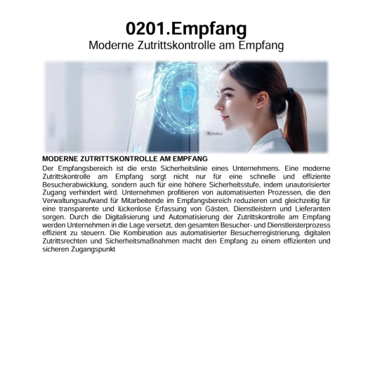 Zutritt - Konzeption - Empfang