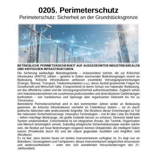 Zutritt - Konzeption - Perimeterschutz