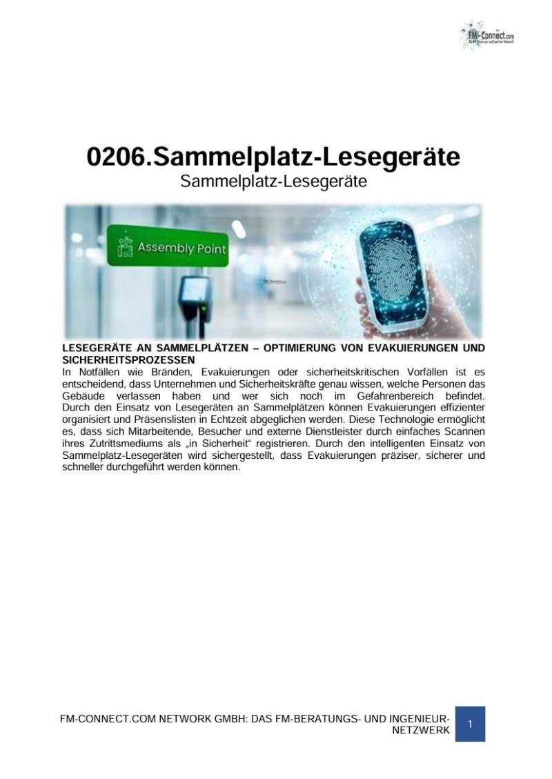 Zutritt - Konzeption - Sammelplatz-Lesegeräte