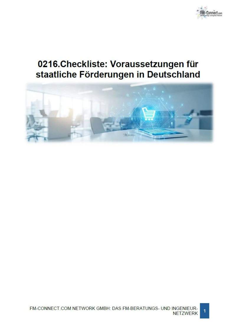 Checkliste der Vorraussetzungen für staatliche Förderungen