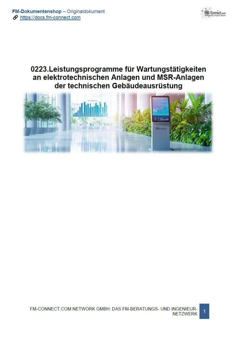 Leistungsprogramme für Wartungstätigkeiten