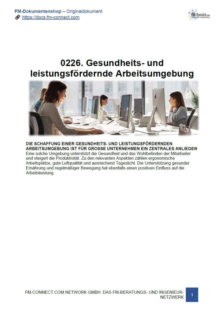 Flächenmanagement » Konzeption » Gesundheits- und leistungsfördernde Arbeitsumgebung