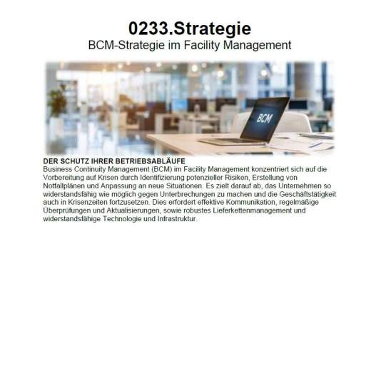 BCM-Strategie im Facility Management