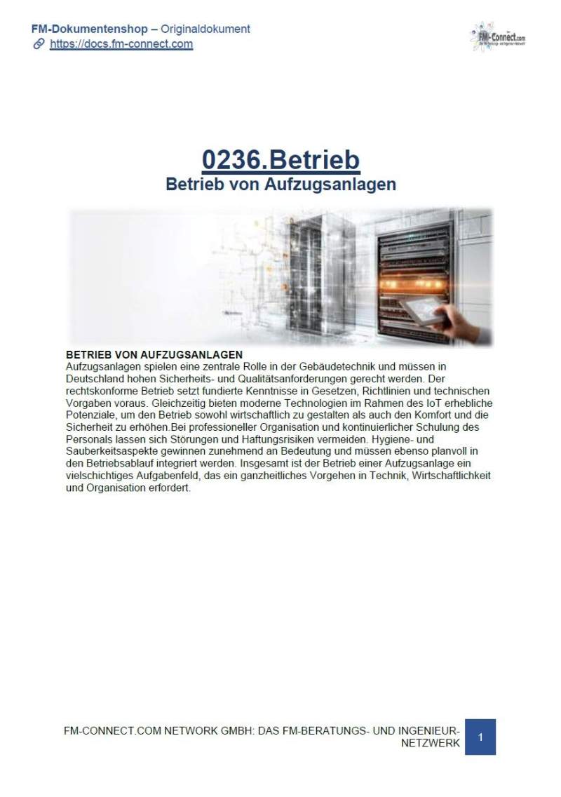 Betrieb von Aufzugsanlagen