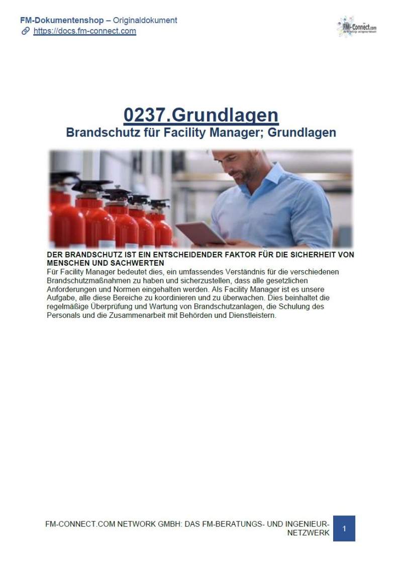 Brandschutz für Facility Manager; Grundlagen