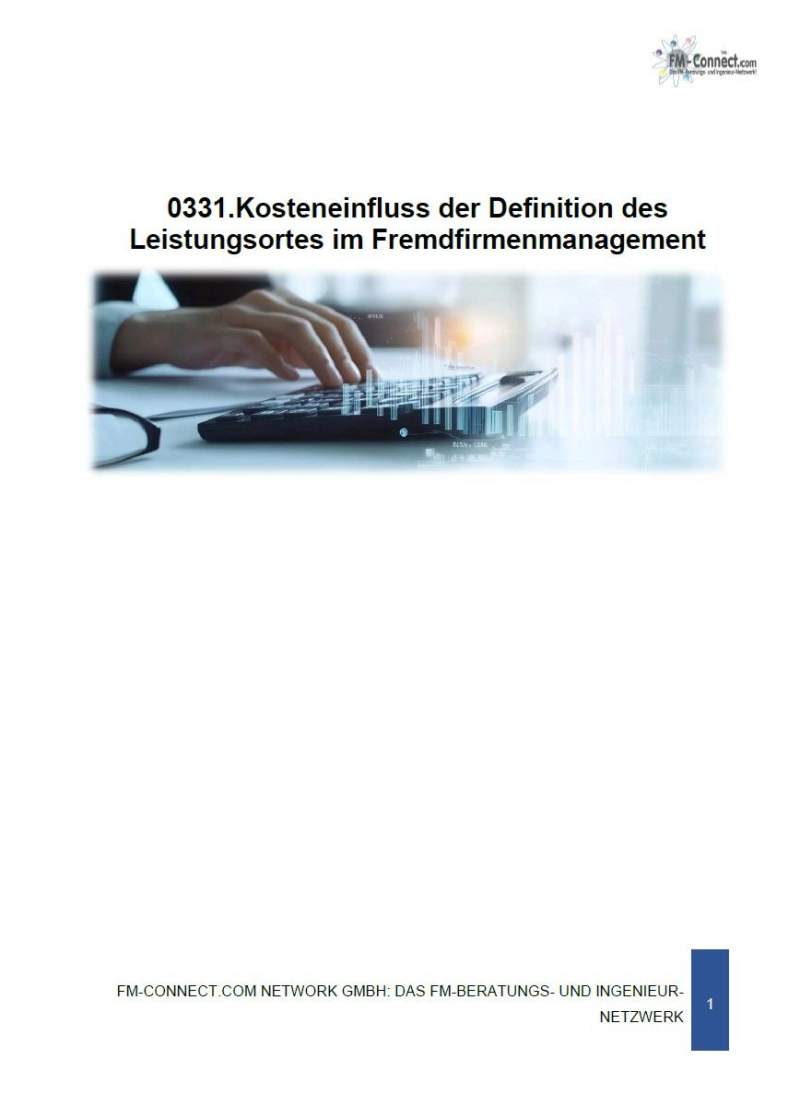 Kosteneinfluss der Definition des Leistungsortes im Fremdfirmenmanagement