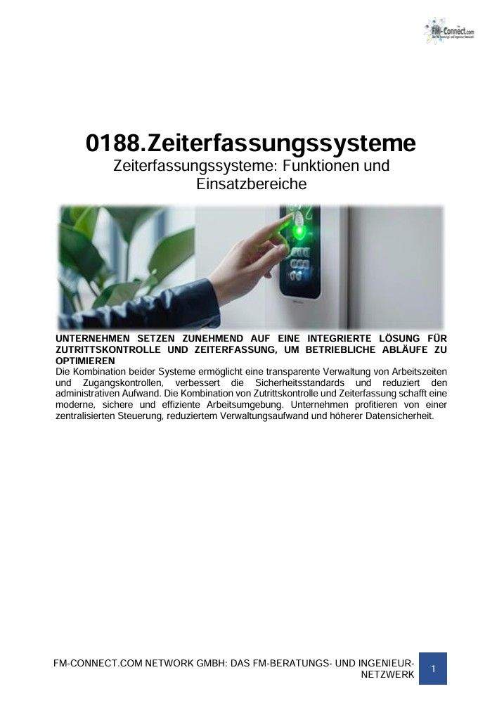 FM-188.Zutritt - Konzeption - Zeiterfassungssysteme