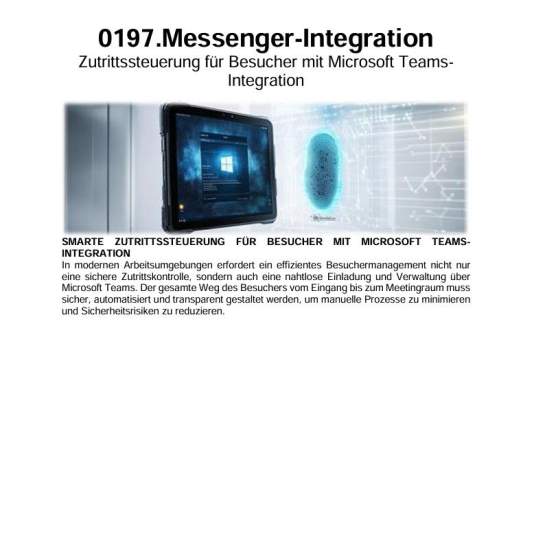 Zutritt - Konzeption - Messenger-Integration