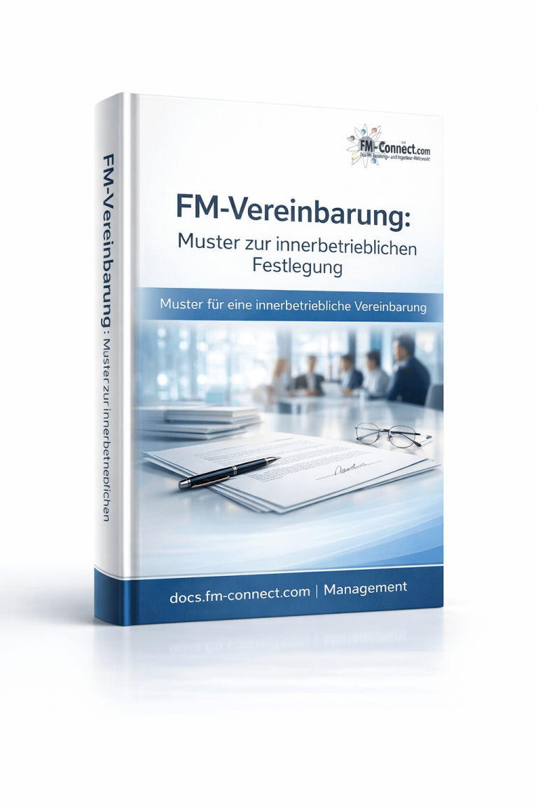 Cover der FM-Vereinbarung als Muster zur innerbetrieblichen Festlegung im Facility Management