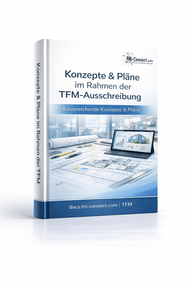 Cover der Konzepte und Pläne im Rahmen der Ausschreibung für technisches Facility Management