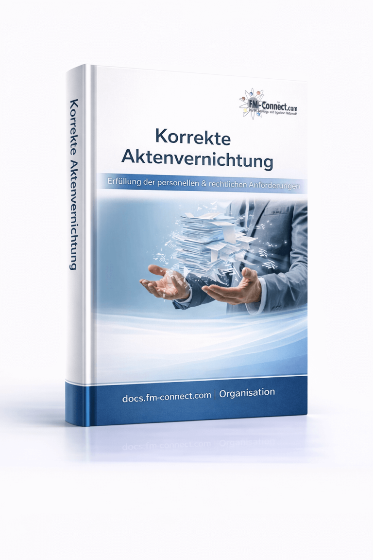 Cover des Leitfadens zur korrekten Aktenvernichtung im Facility Management