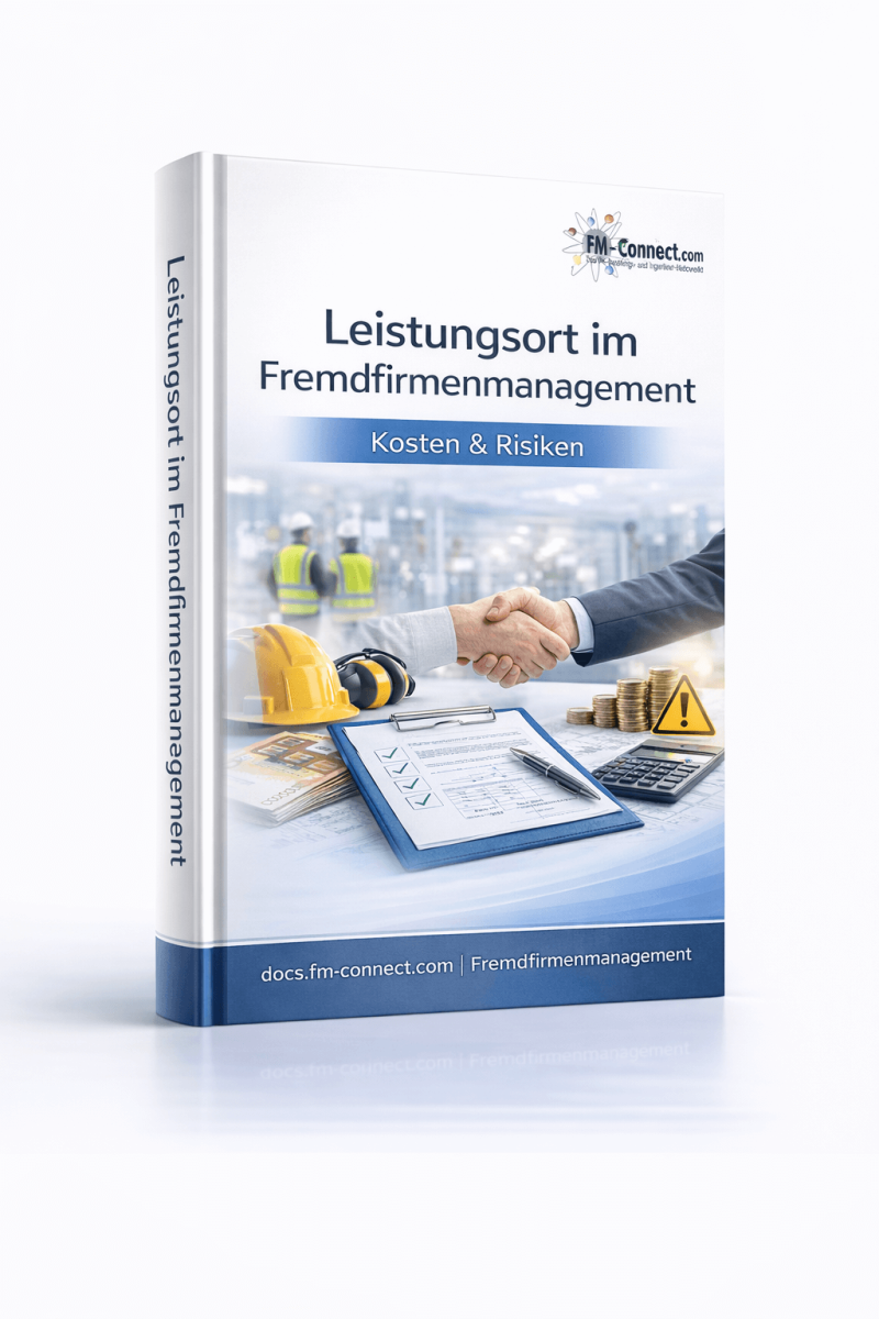 Cover des Leistungsorts im Fremdfirmenmanagement mit Fokus auf Kosten und Risiken im Facility Management