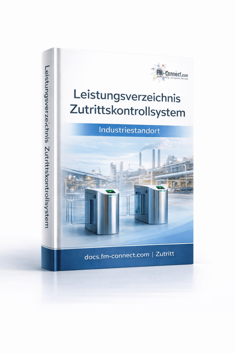 Cover des Leistungsverzeichnisses für ein Zutrittskontrollsystem im Facility Management