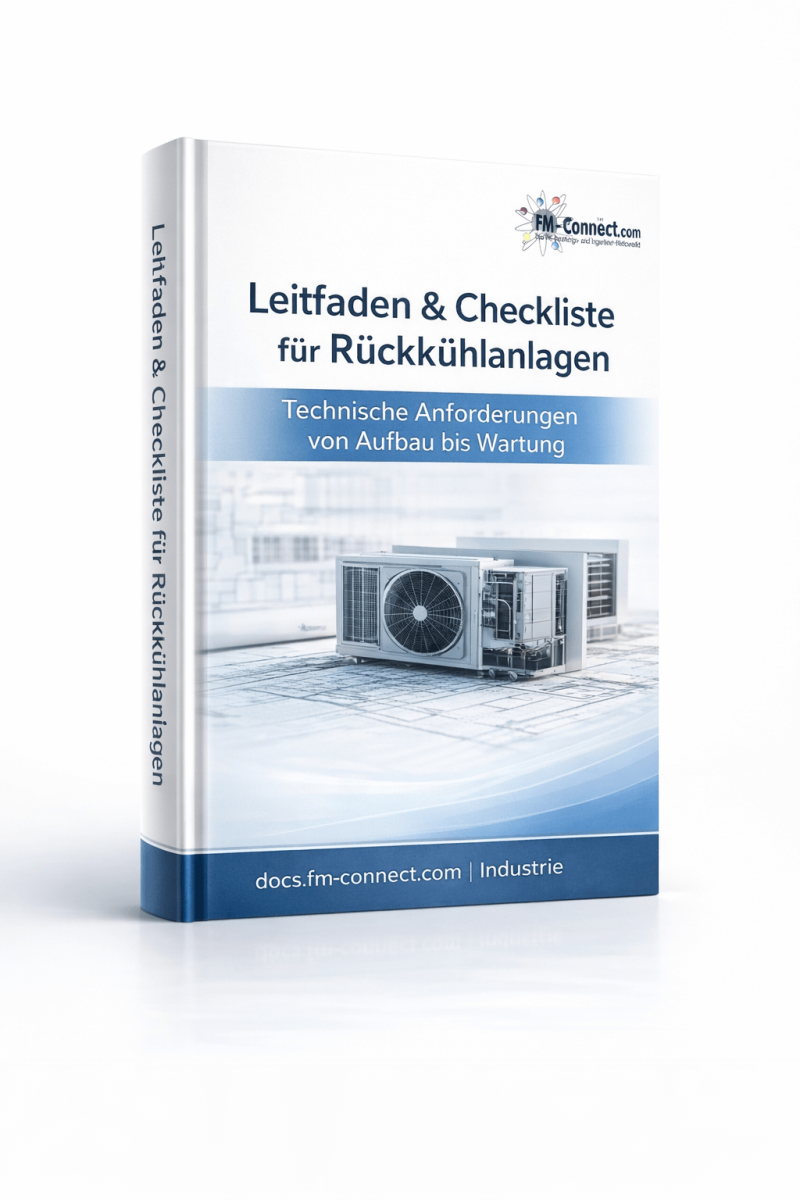 Cover zum Leitfaden und zur Checkliste fuer Rueckkuehlanlagen im Facility Management als praxisorientierte Grundlage fuer Betrieb, Wartung und hygienische Sicherheit