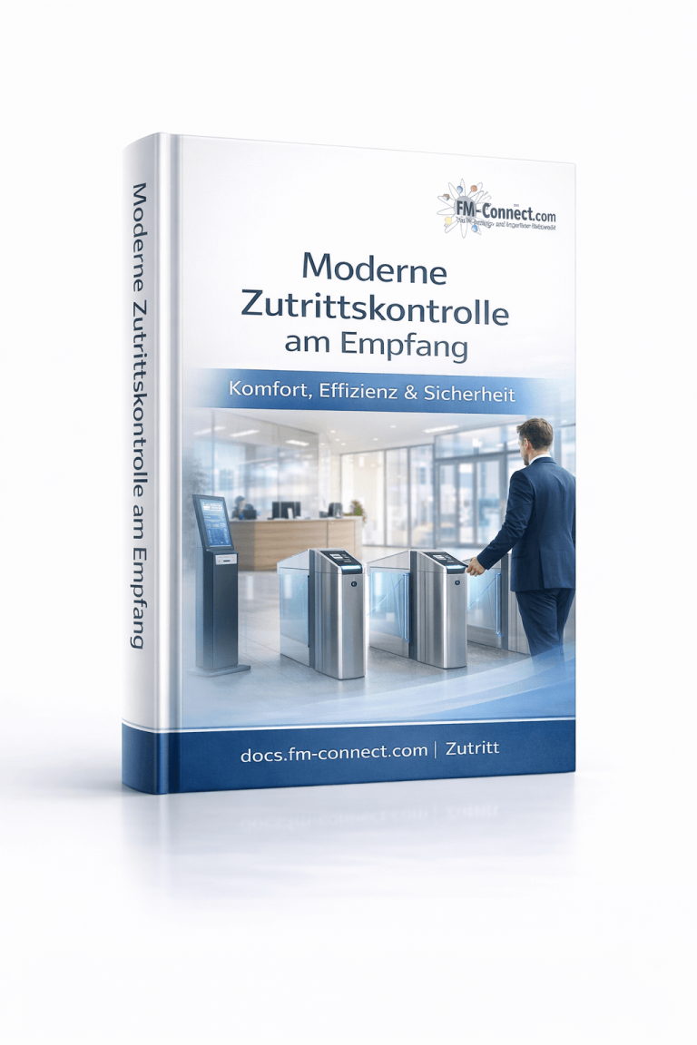 Cover der modernen Zutrittskontrolle am Empfang im Facility Management