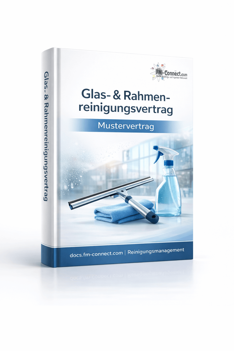 Cover des Mustervertrags für Glas- und Rahmenreinigung im Facility Management